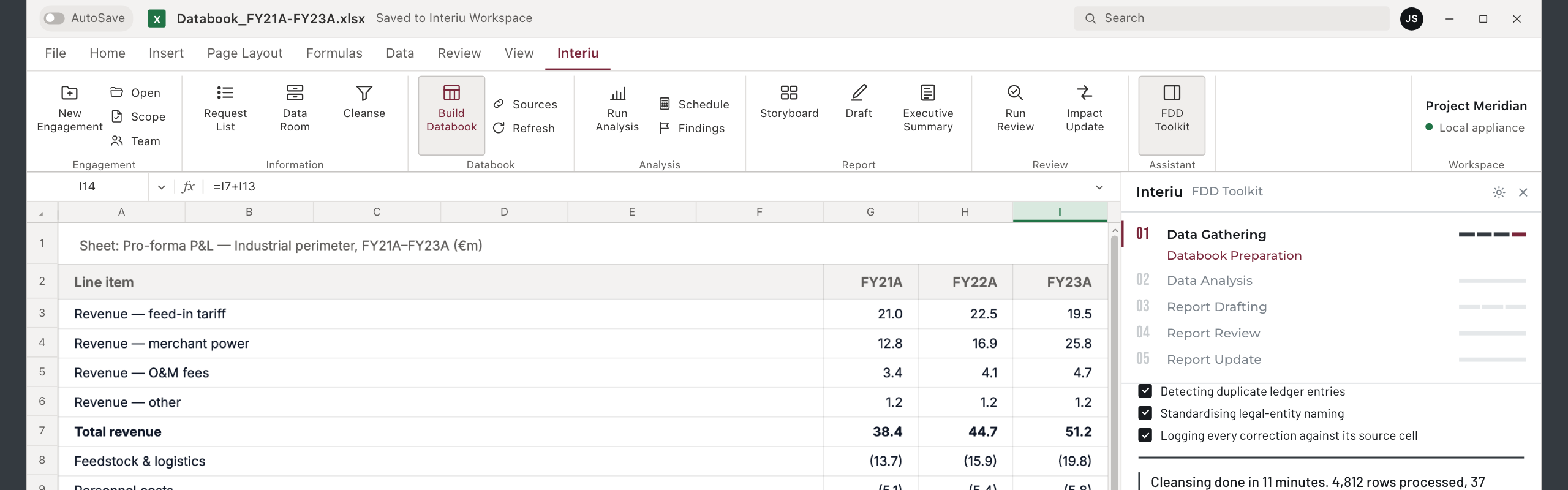 The Interiu Financial Due Diligence Toolkit running